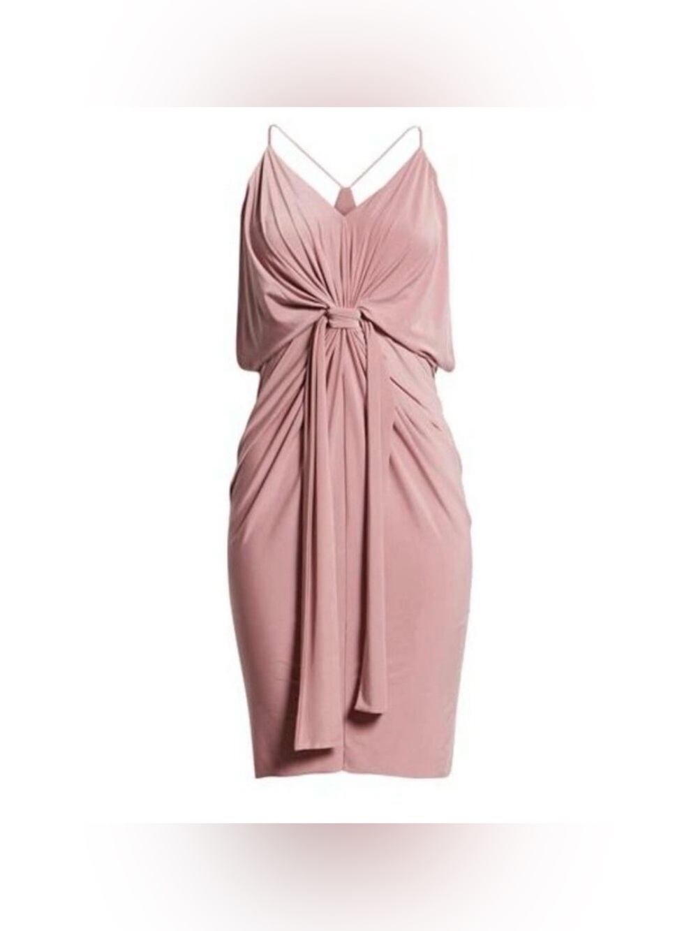 MISA Los Angeles Domino Draped Mini Dress Womens XS Blush Rose Warm Weather Glam